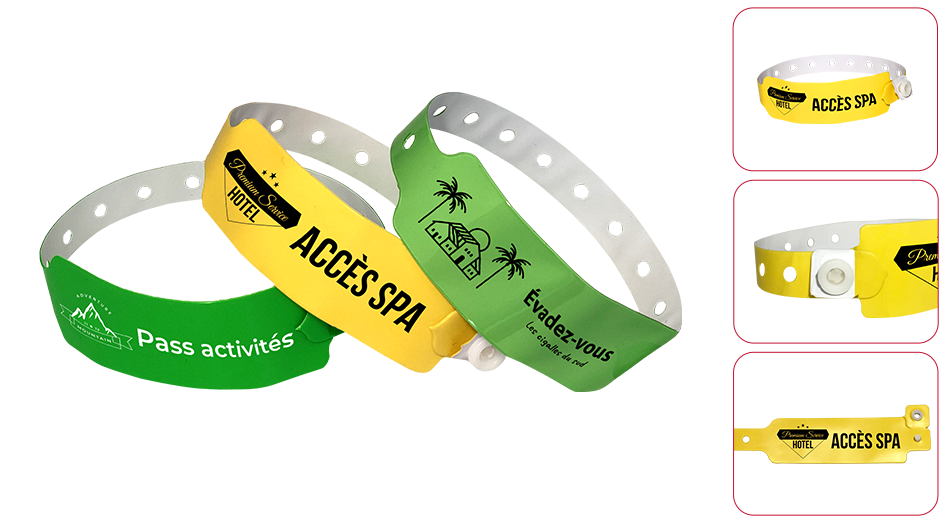 Custom hotel complex vinyle wristbands